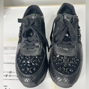 Michael Kors Black Crystal Platform Sneakers 6M